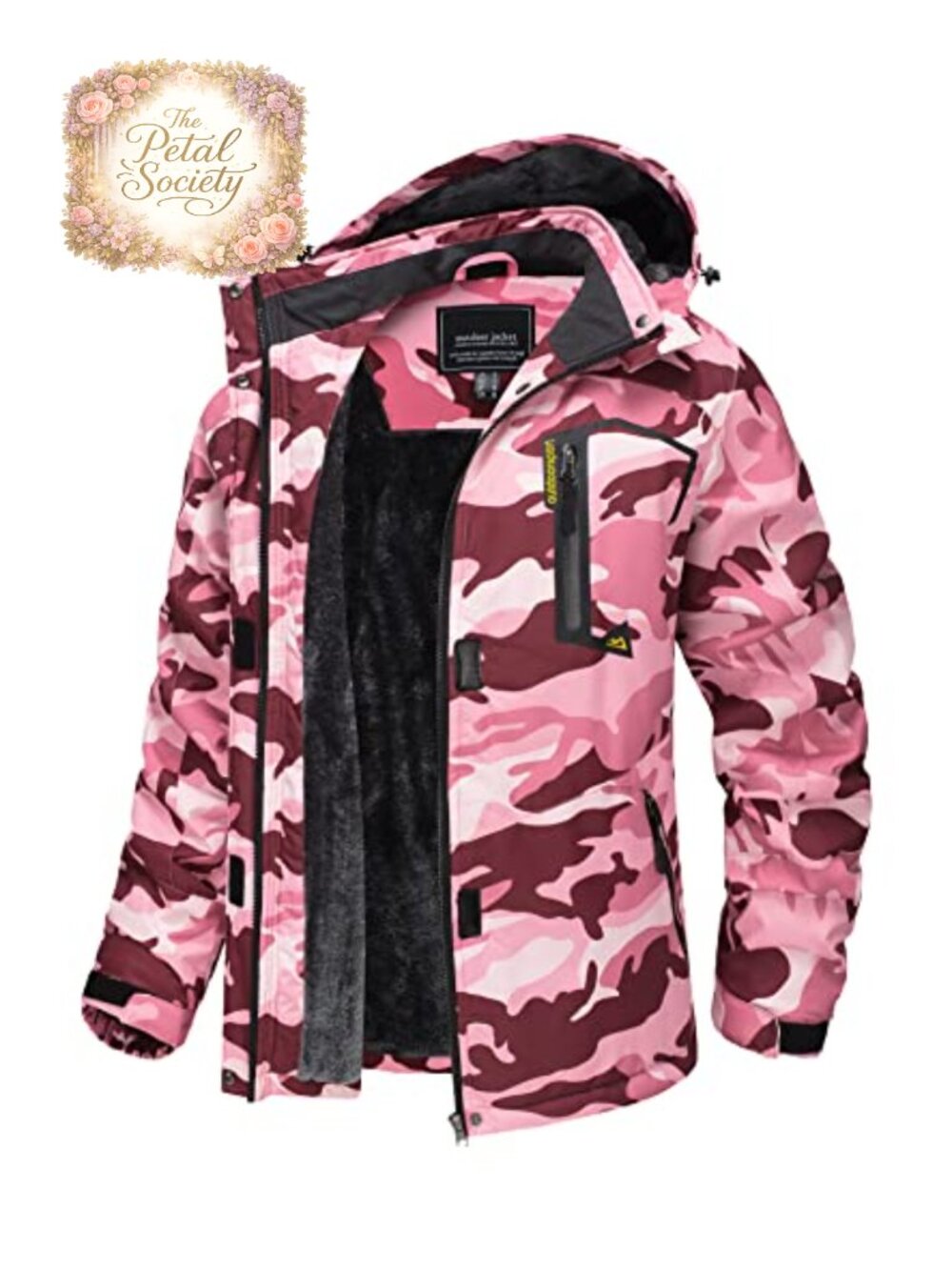 Women Winter Ski Jacket Fleece Lined Waterproof Windproof Snow Coat
